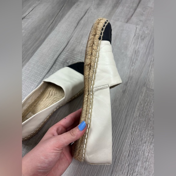 Tory Burch Color Block Espadrille Black & White Size 9 - Picture 10 of 12